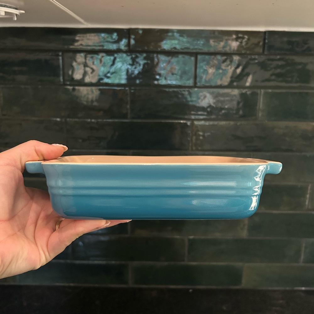 NEW Le Creuset Blue Stoneware Dish